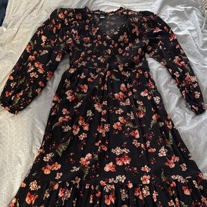 Floral Black Dress